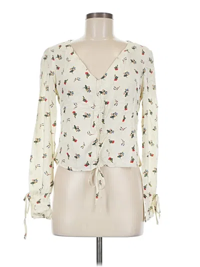 Pre-owned Urban Outfitters Long Sleeve Blouse In White