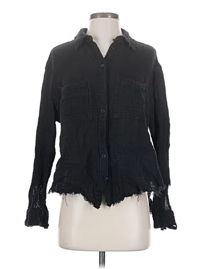 Pre-owned Urban Outfitters Long Sleeve Button Down Shirt In Black