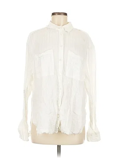 Pre-owned Urban Outfitters Long Sleeve Button Down Shirt In White