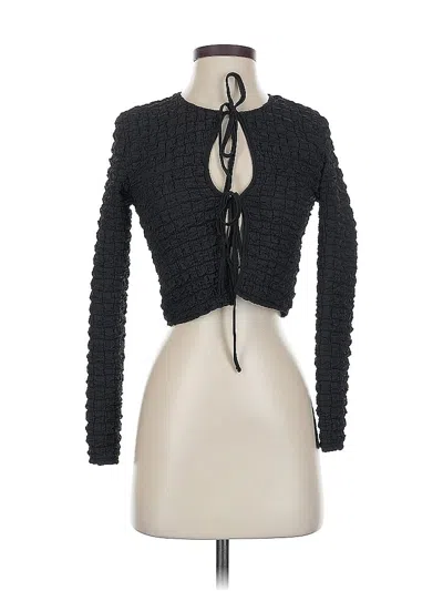 Pre-owned Urban Outfitters Long Sleeve Top Black Keyhole Neckline Tops