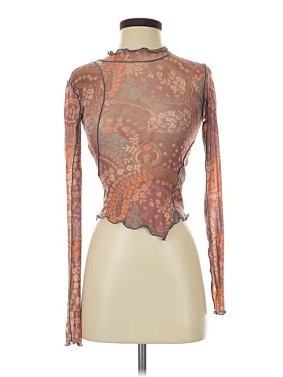 Pre-owned Urban Outfitters Long Sleeve Top Brown Turtleneck Tops