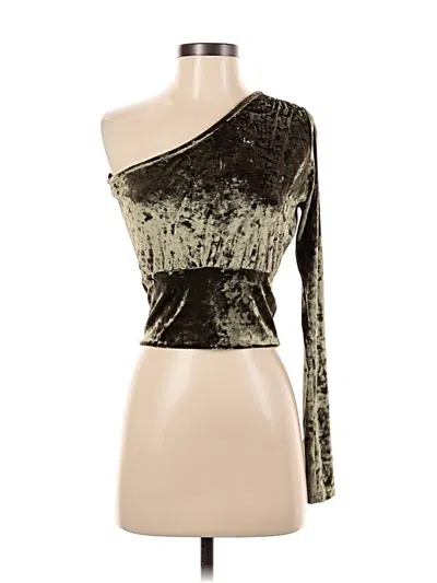 Pre-owned Urban Outfitters Long Sleeve Top Gold One Shoulder Neckline Tops