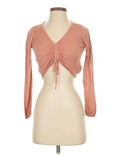 Pre-owned Urban Outfitters Long Sleeve Top Pink Sweetheart Neckline Tops
