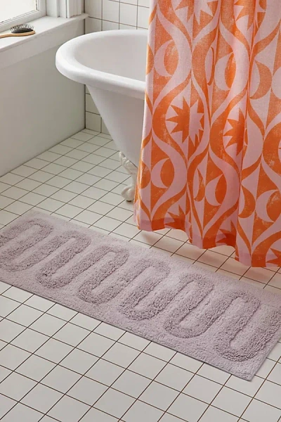 Urban Outfitters Looped Squiggle Runner Bath Mat In Orchid At  In Orchid
