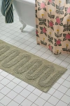 Urban Outfitters Looped Squiggle Runner Bath Mat In Sage At