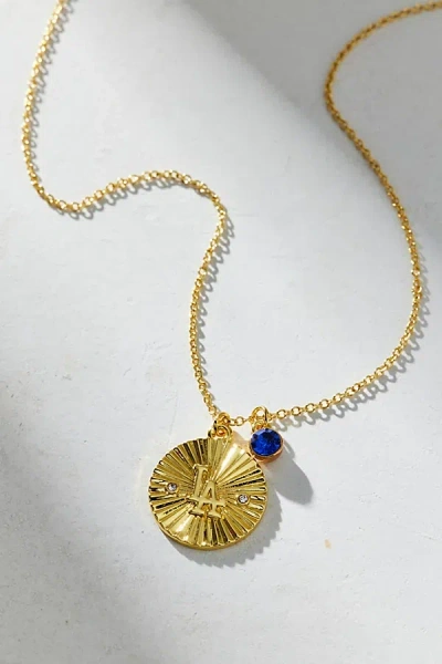 Urban Outfitters Los Angeles Dodgers Spiral Charm Necklace In Gold, Women's At
