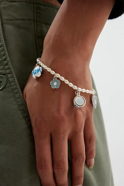 Urban Outfitters Lottie Pearl & Treasure Charm Bracelet In Blue, Women's At
