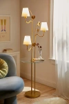 URBAN OUTFITTERS LOUISA SIDE TABLE FLOOR LAMP IN GOLD AT URBAN OUTFITTERS