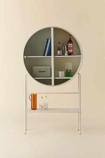 Urban Outfitters Lucie Reeded Glass Door Storage Cabinet In Natural At