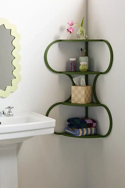 Urban Outfitters Lucie Wiggle Iron Corner Wall Shelf In Green At