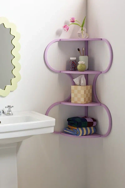Urban Outfitters Lucie Wiggle Iron Corner Wall Shelf In Lilac At