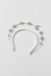 Urban Outfitters Lunar Celestial Halo Headband In Silver, Women's At  In Metallic