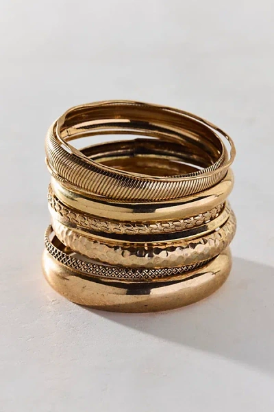 Urban Outfitters Lunar Layers Eclectic Bangle Bracelet Set In Gold, Women's At