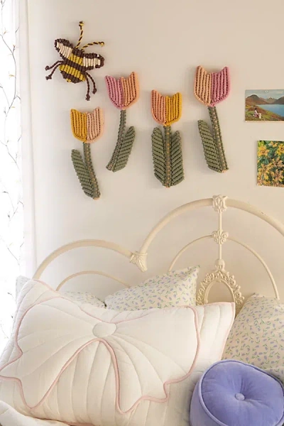 Urban Outfitters Macrame Tulip Wall Hanging Set In Pink At