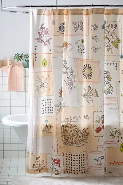 Urban Outfitters Maisie Garden Shower Curtain In Neutral At  In Purple