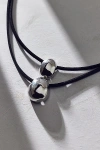 Urban Outfitters Maisie Metal Pendant Layered Cord Necklace In Silver, Women's At