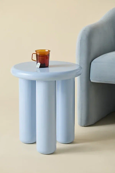 Urban Outfitters Malo Round Wood Side Table In Sky At