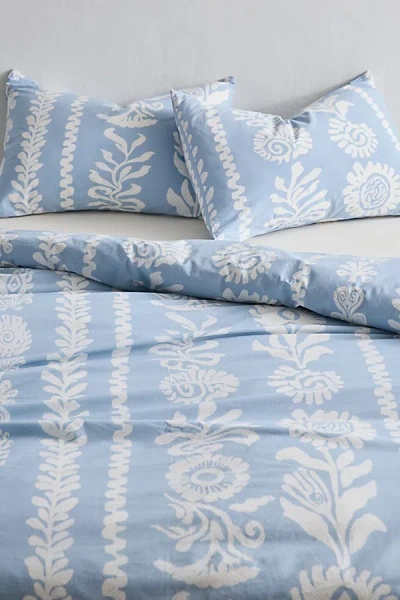 Urban Outfitters Mara Coastal Icon Striped Patterned Duvet Cover Set In Blue At