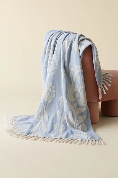 Urban Outfitters Mara Coastal Woven Throw Blanket In Blue At