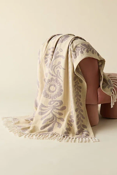 Urban Outfitters Mara Coastal Woven Throw Blanket In Brown At  In Neutral