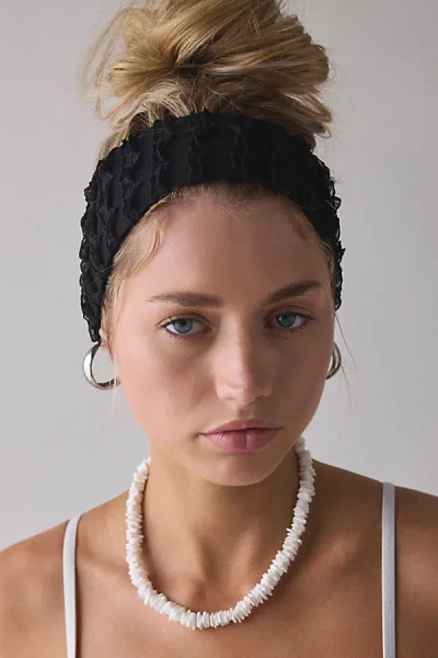 Urban Outfitters Maria Textured Headwrap Wide Headband In Black, Women's At