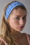 Urban Outfitters Maria Textured Headwrap Wide Headband In Blue, Women's At