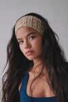Urban Outfitters Maria Textured Headwrap Wide Headband In Taupe, Women's At