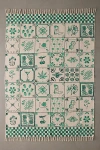 Urban Outfitters Mariana Tile Flatweave Printed Rug In Green At