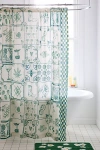 Urban Outfitters Mariana Tile Shower Curtain In Green At