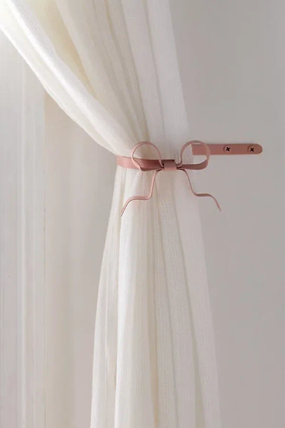 Urban Outfitters Marina Bow Curtain Tie-back Set In Light Pink At  In White