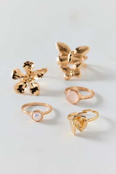 Urban Outfitters Mariposa Butterfly Ring Set In Gold, Women's At