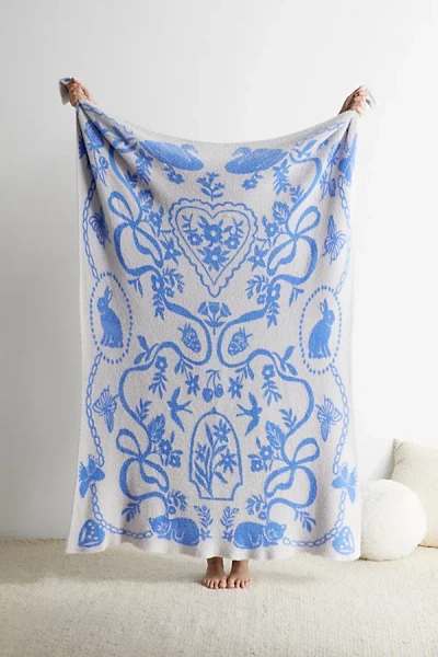 Urban Outfitters Mariya Eyelash Knit Throw Blanket In Ivory At  In Blue