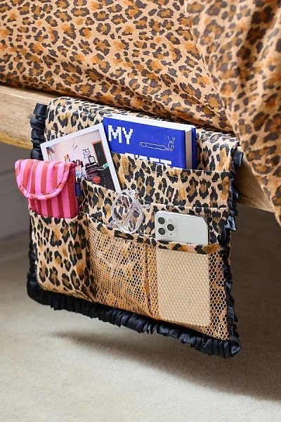 Urban Outfitters Mariya Ruffle Hanging Bedside Caddy Organizer In Leopard At