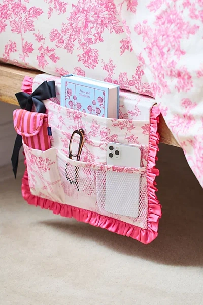 Urban Outfitters Mariya Ruffle Hanging Bedside Caddy Organizer In Pink Combo At