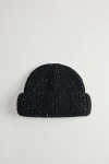 Urban Outfitters Marled Wool Short Roll Ribbed Knit Beanie In Black, Men's At  In Black