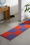 Urban Outfitters Marni Checkered Utility Rug In Red/purple At  In Multi