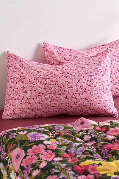 Urban Outfitters Marti Floral Patterned Sham Set In Pink At