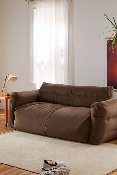 Urban Outfitters Matilda Velvet Bean Bag Sofa In Brown At
