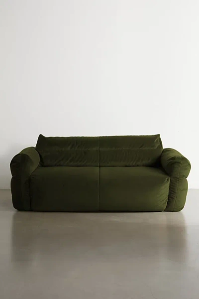 Urban Outfitters Matilda Velvet Bean Bag Sofa In Dark Green At