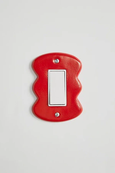 Urban Outfitters Maura Squiggle Shape Light Switch Cover In Red At