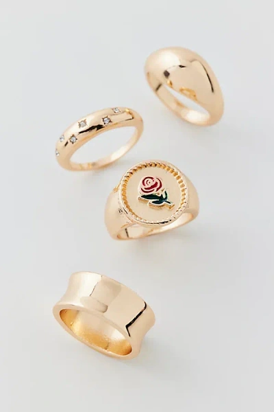 Urban Outfitters Meadow Statement Ring Set In Shiny Gold, Women's At