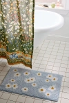 Urban Outfitters Meadowland Floral Plush Tufted Bath Mat In Blue At