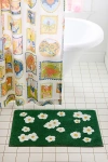 Urban Outfitters Meadowland Floral Plush Tufted Bath Mat In Green At