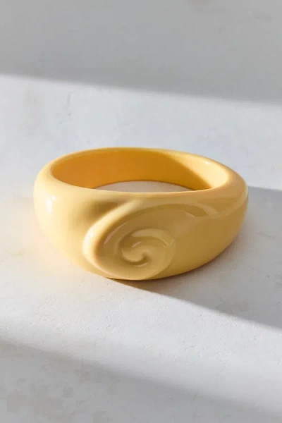 Urban Outfitters Megara Swirl Acrylic Bangle Bracelet In Off-white, Women's At  In Gold