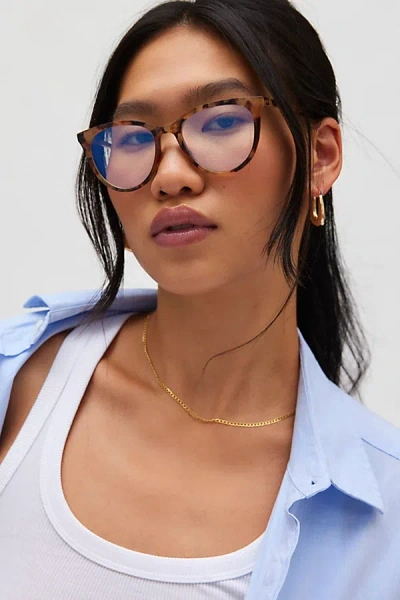 Urban Outfitters Melanie Cat-eye Blue Light Glasses In Brown, Women's At