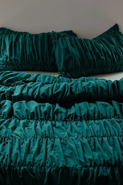 Urban Outfitters Melody Cinched Core Duvet Cover In Dark Seas At  In Green
