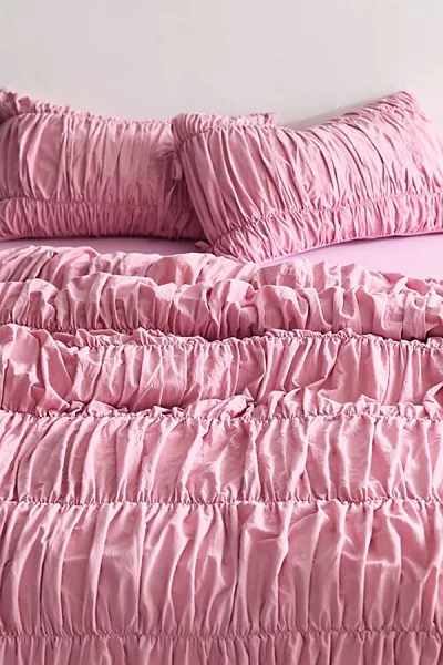Urban Outfitters Melody Cinched Core Duvet Cover In Lilas At  In Pink