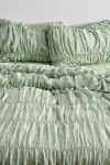 Urban Outfitters Melody Cinched Core Duvet Cover In Sage At