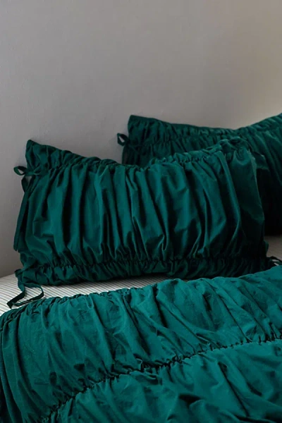 Urban Outfitters Melody Cinched Core Sham Set In Dark Seas At