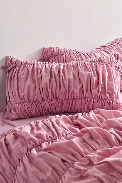 Urban Outfitters Melody Cinched Core Sham Set In Mauve At  In Pink